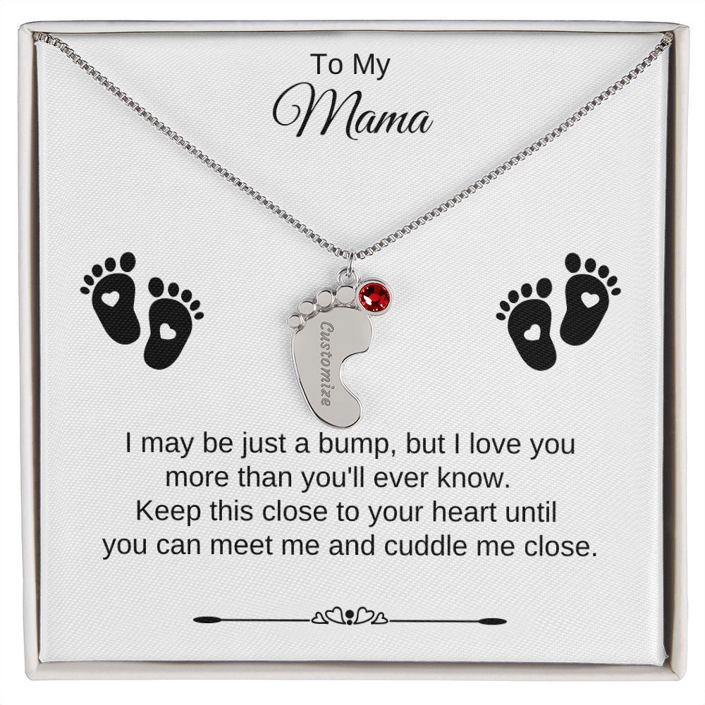To My Mama | Foot Necklace | Custom Name and Birthstone