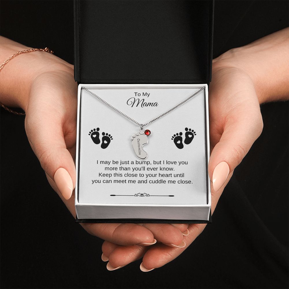 To My Mama | Foot Necklace | Custom Name and Birthstone