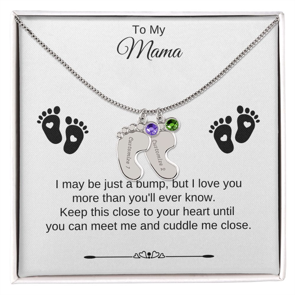 To My Mama | Foot Necklace | Custom Name and Birthstone