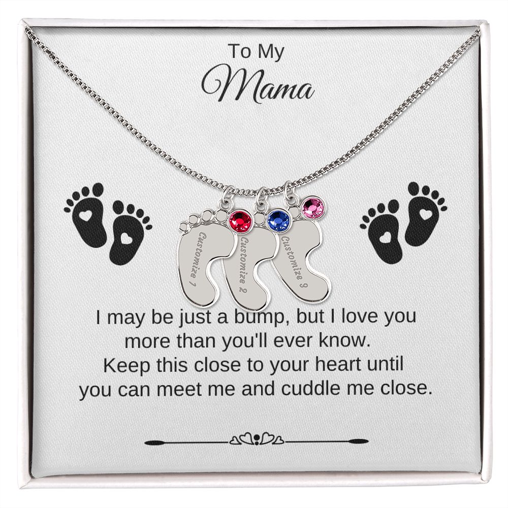 To My Mama | Foot Necklace | Custom Name and Birthstone
