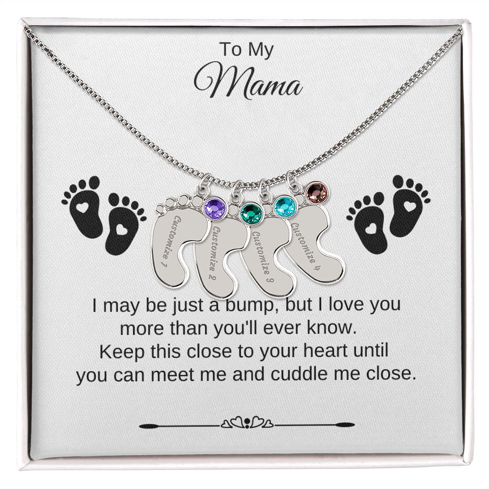 To My Mama | Foot Necklace | Custom Name and Birthstone