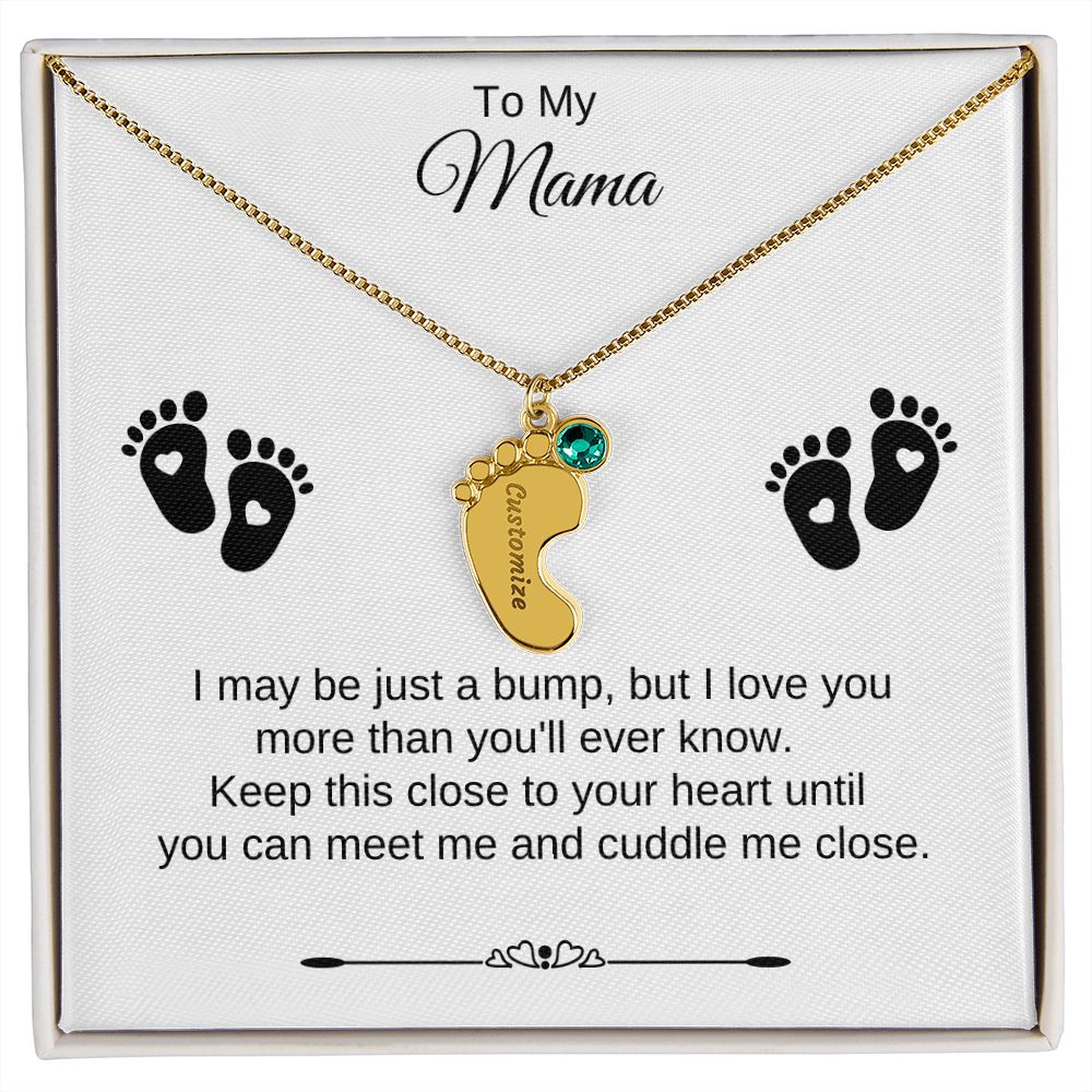 To My Mama | Foot Necklace | Custom Name and Birthstone