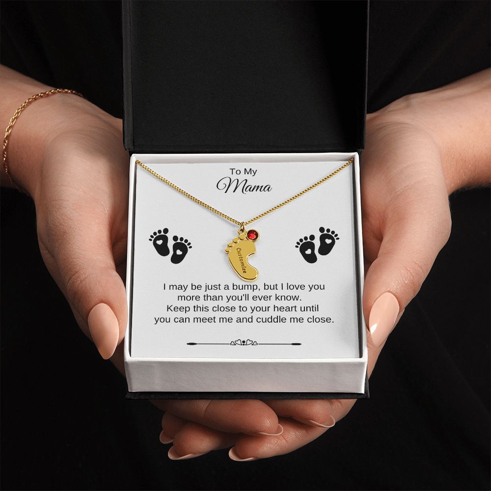 To My Mama | Foot Necklace | Custom Name and Birthstone