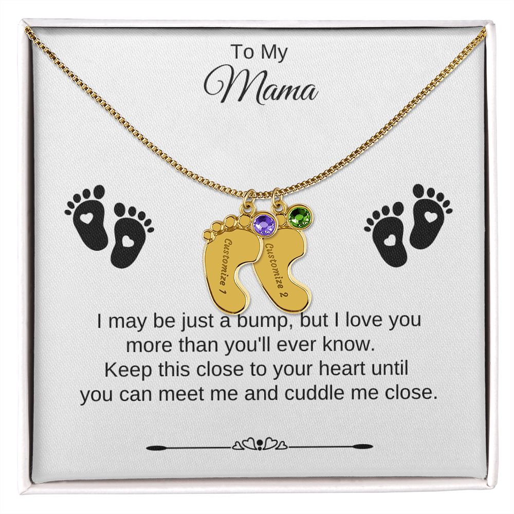 To My Mama | Foot Necklace | Custom Name and Birthstone