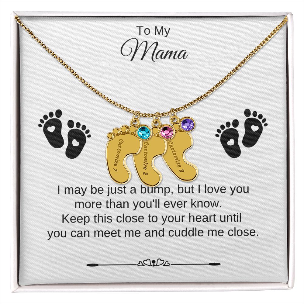 To My Mama | Foot Necklace | Custom Name and Birthstone