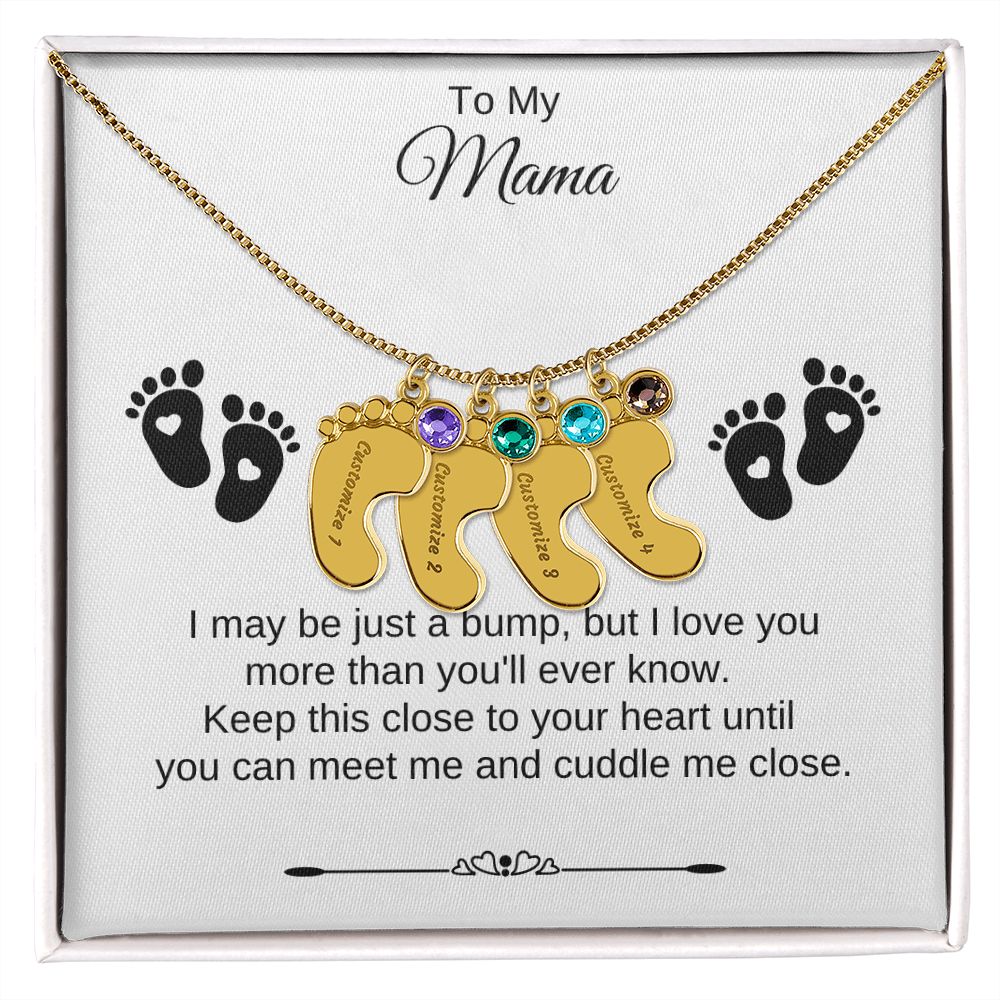 To My Mama | Foot Necklace | Custom Name and Birthstone