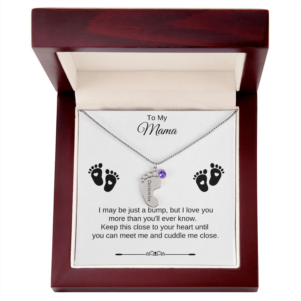 To My Mama | Foot Necklace | Custom Name and Birthstone