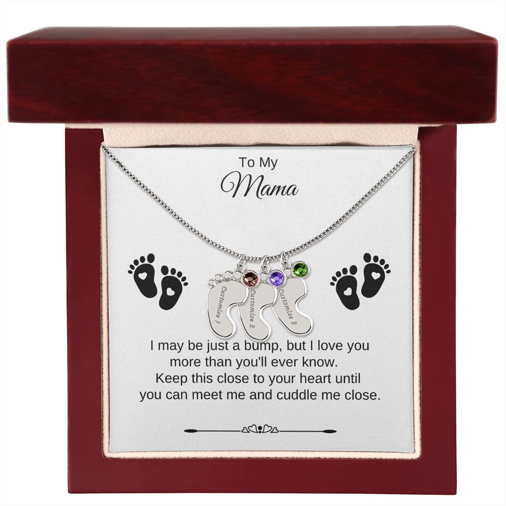 To My Mama | Foot Necklace | Custom Name and Birthstone