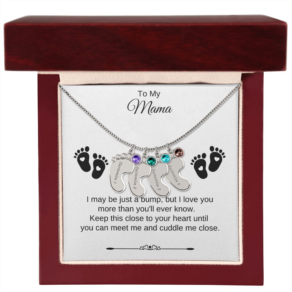 To My Mama | Foot Necklace | Custom Name and Birthstone