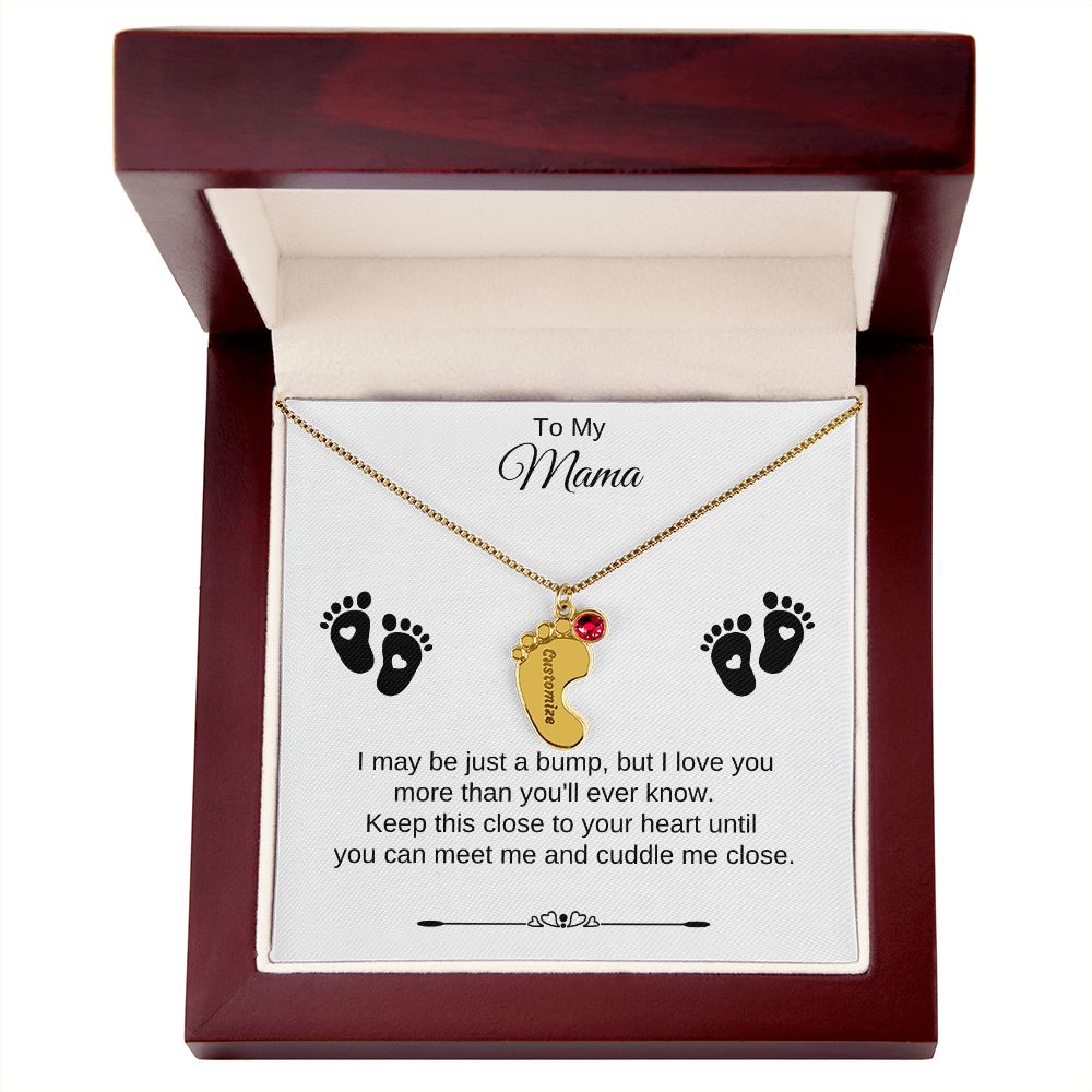 To My Mama | Foot Necklace | Custom Name and Birthstone