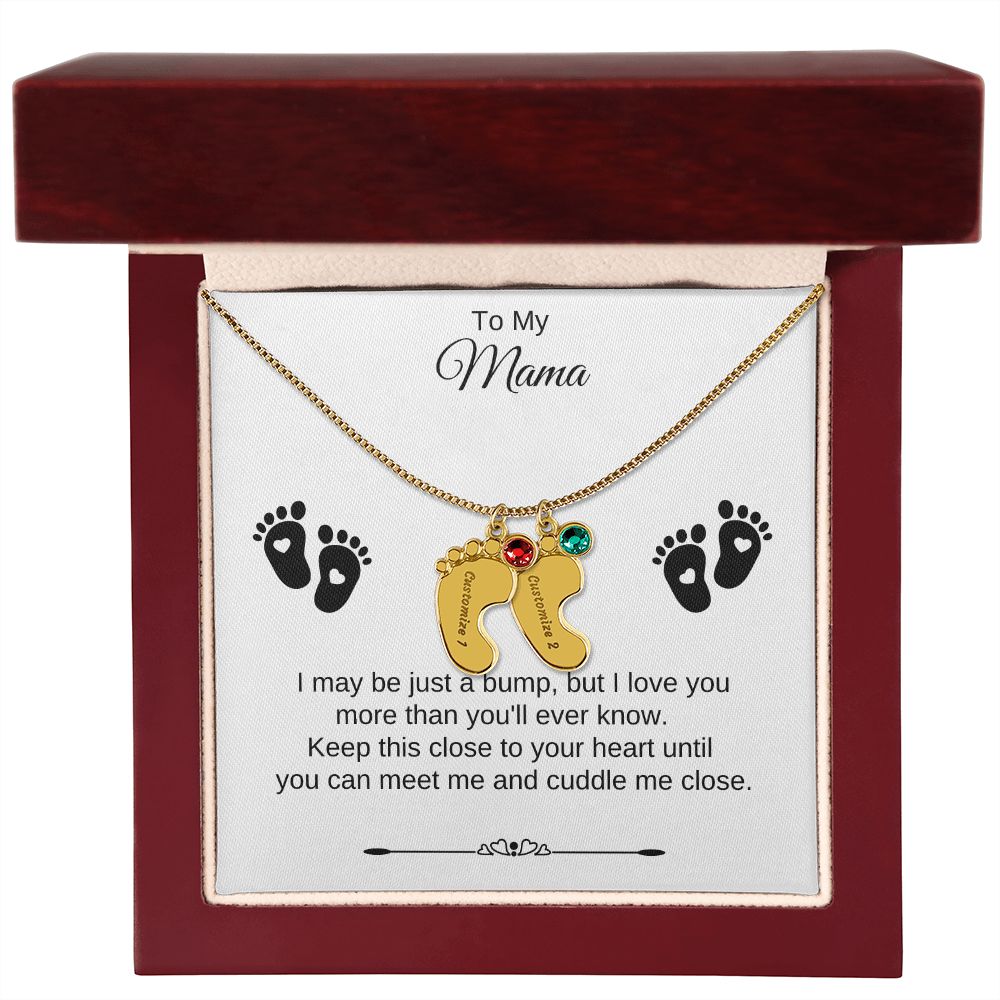 To My Mama | Foot Necklace | Custom Name and Birthstone