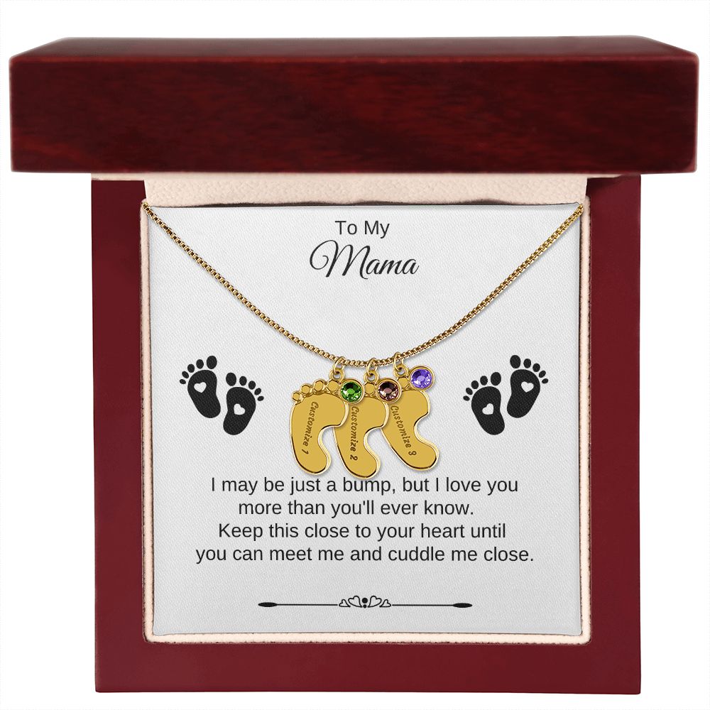 To My Mama | Foot Necklace | Custom Name and Birthstone