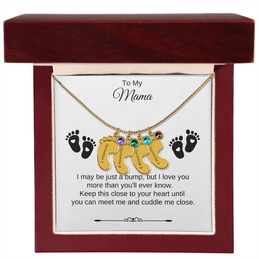 To My Mama | Foot Necklace | Custom Name and Birthstone