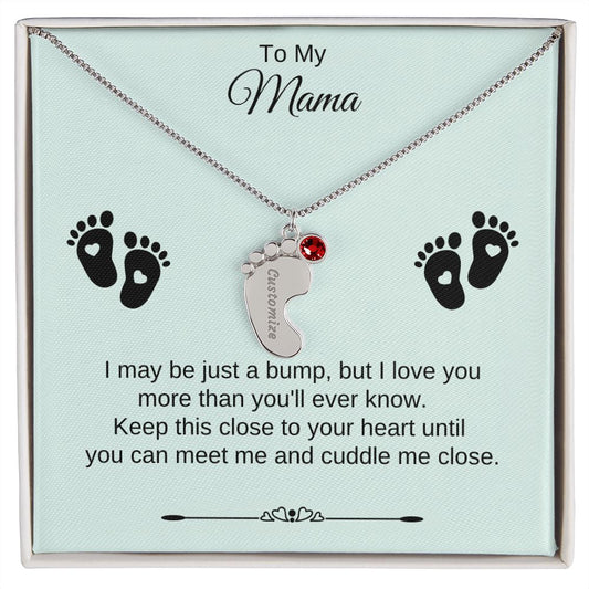 To My Mama | Foot Necklace | Custom Name and Birthstone
